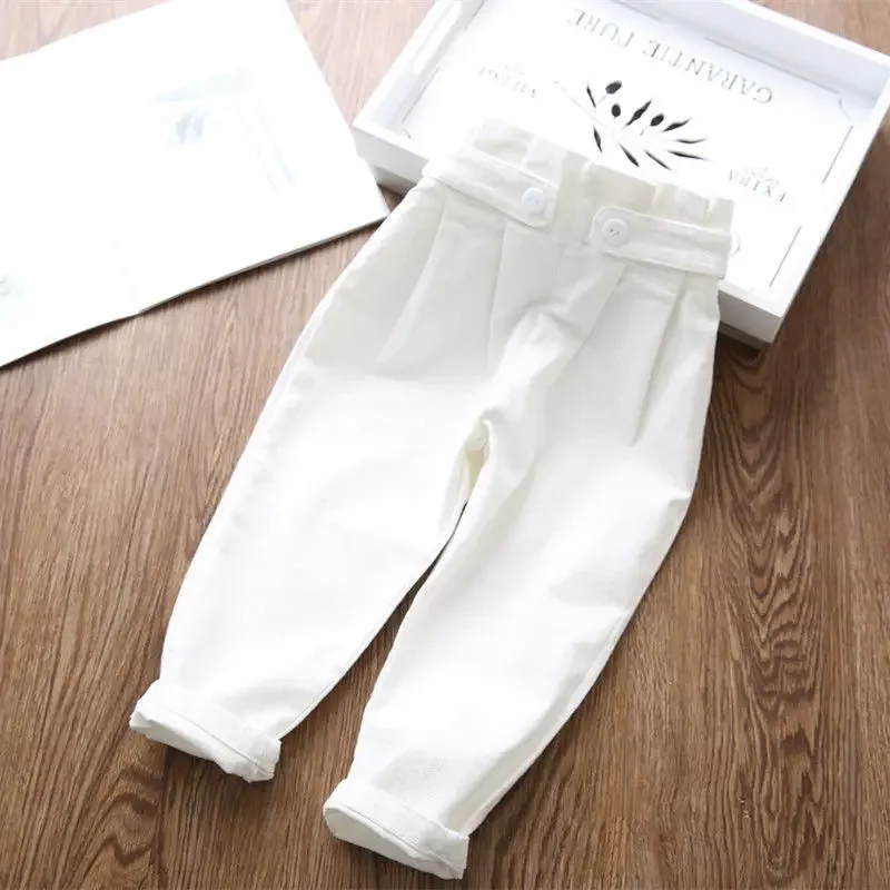 

Girls Pants Spring and Autumn Children's Baby Elastic Trousers Thin Section Girls Cotton Casual Pants