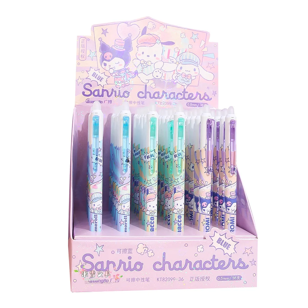 36pcs/lot Sanrio Kuromi Cinnamoroll Erasable Gel Pen Cute 0.5mm Blue Ink Neutral Pens Promotional Gift Office School Supply
36pcs/lot Sanrio Kuromi Cinnamoroll Erasable Gel Pen Cute 0.5mm Blue Ink Neutral Pens Promotional Gift Office School Supply
