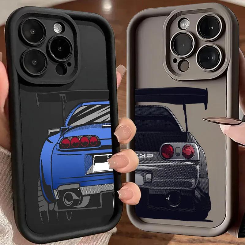 Cartoon Tokyo JDM Male Car Soft TPU Case For iPhone 16 15 11 13 14 12 Pro Max 15 Plus Mini 16Pro Shockproof Silicone Phone Cover Cartoon Tokyo JDM Male Car Soft TPU Case For iPhone 16 15 11 13 14 12 Pro Max 15 Plus Mini 16Pro Shockproof Silicone Phone Cover