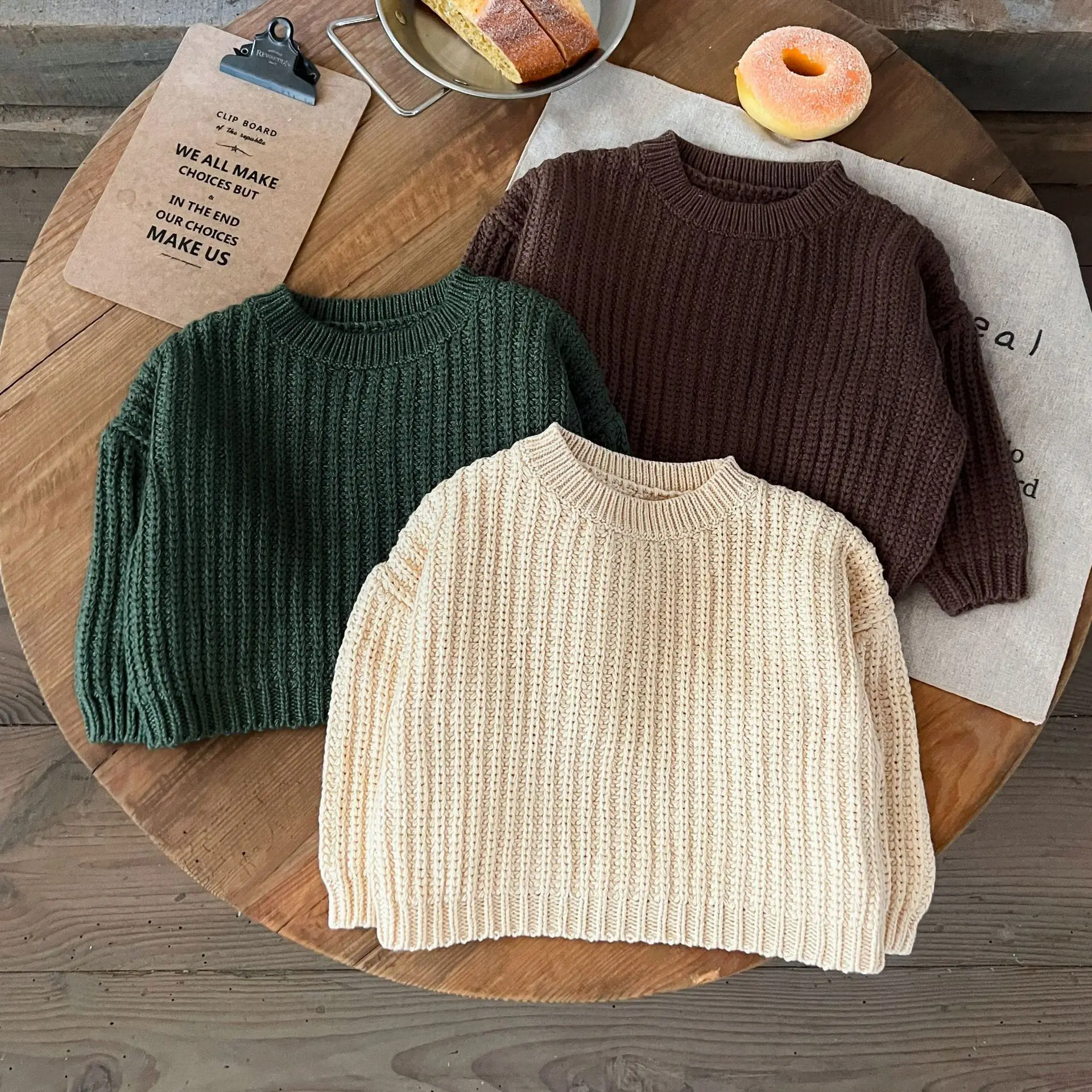

Sweater Northern Europe Style Manual Boys Girls Spring Autumn Korean Children Clothing Tide Knitwear Forest 2024 Striped