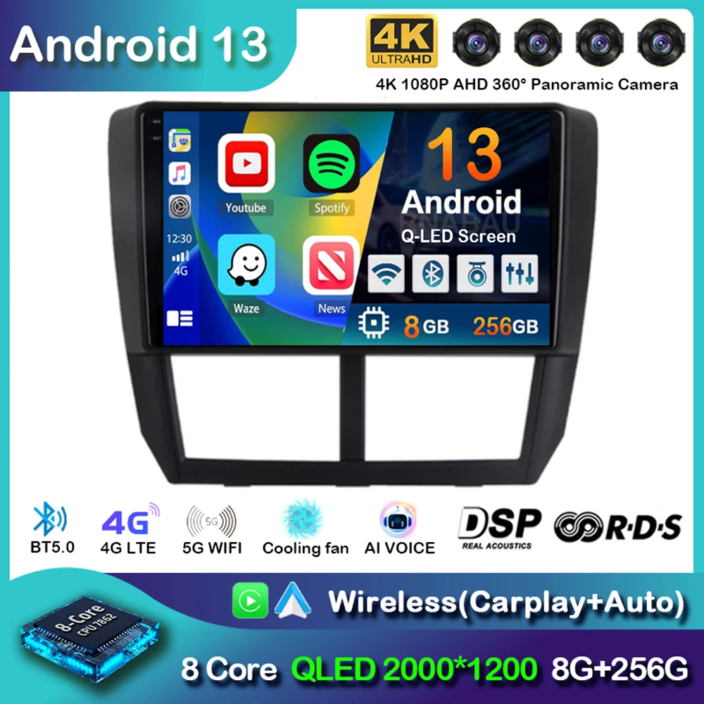 

Android 13 Car Radio Multimedia Player For Subaru Forester 3 SH WRX 2007-2013 For Subaru Impreza GH GE 2Din 2 Din Head Unit DSP