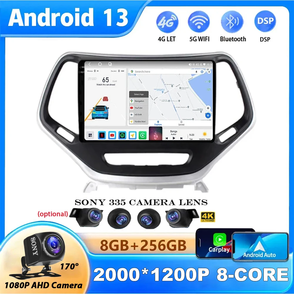 

Android 13 Auto Carplay Car Radio For Jeep Cherokee 5 KL 2014 - 2018 Multimedia Video Player Navigation Stereo GPS QLED WIFI+4G