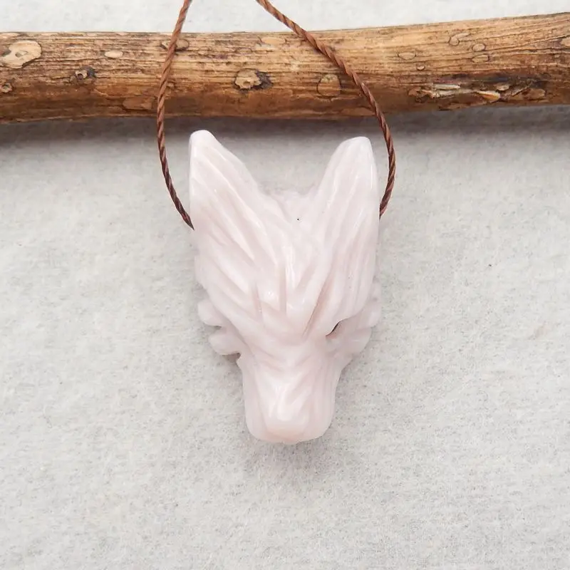 Customized Jewelry Natural Stone Pink Opal Handcarved Wolf Head Gemstone Fashion Necklace Accessories Pendant Bead 26x16x11mm 4g
Customized Jewelry Natural Stone Pink Opal Handcarved Wolf Head Gemstone Fashion Necklace Accessories Pendant Bead 26x16x11mm 4g