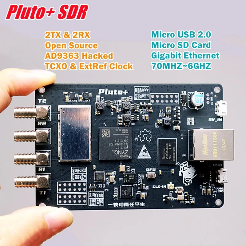 NEW Pluto+ SDR AD9363 2T2R Radio Pluto 2TX 2RX SDR 70M-6Ghz Support Duplex Transceiver Gigabit Ethernet JTAG UART Micro USB 2.0
NEW Pluto+ SDR AD9363 2T2R Radio Pluto 2TX 2RX SDR 70M-6Ghz Support Duplex Transceiver Gigabit Ethernet JTAG UART Micro USB 2.0