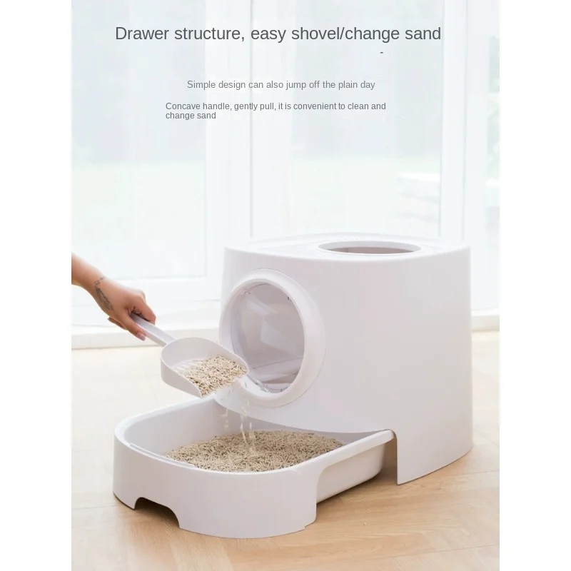 Drawer, cat litter basin, fully enclosed, cat excrement basin, bedpan, splash-proof and deodorizing cat toilet, cat supplies.
Drawer, cat litter basin, fully enclosed, cat excrement basin, bedpan, splash-proof and deodorizing cat toilet, cat supplies.