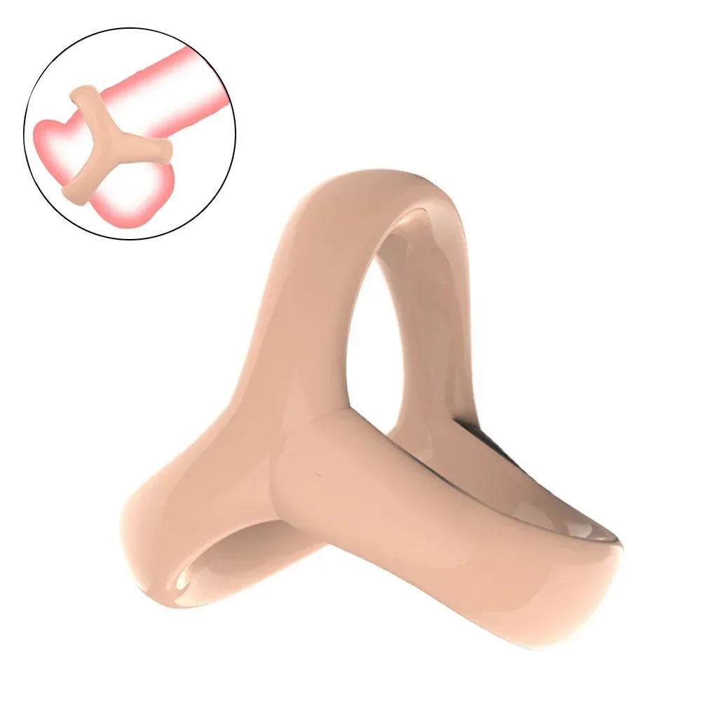 Anneau de pénis en silicone réutilisable pour homme, 3 en 1, ultra doux, extensible, agrandissement du pénis, éjaculation retardée, jouet sexuel 3