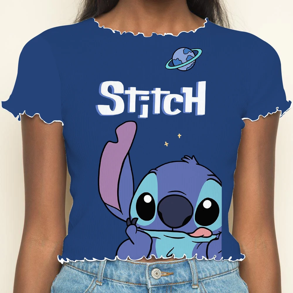 Crop Top T-shirts Disney T-shirt Y2k Tops Sexys Lettuce Trim Woman Clothing Short Sleeve Stitch Summer Clothes Women 2024 Disney
Crop Top T-shirts Disney T-shirt Y2k Tops Sexys Lettuce Trim Woman Clothing Short Sleeve Stitch Summer Clothes Women 2024 Disney