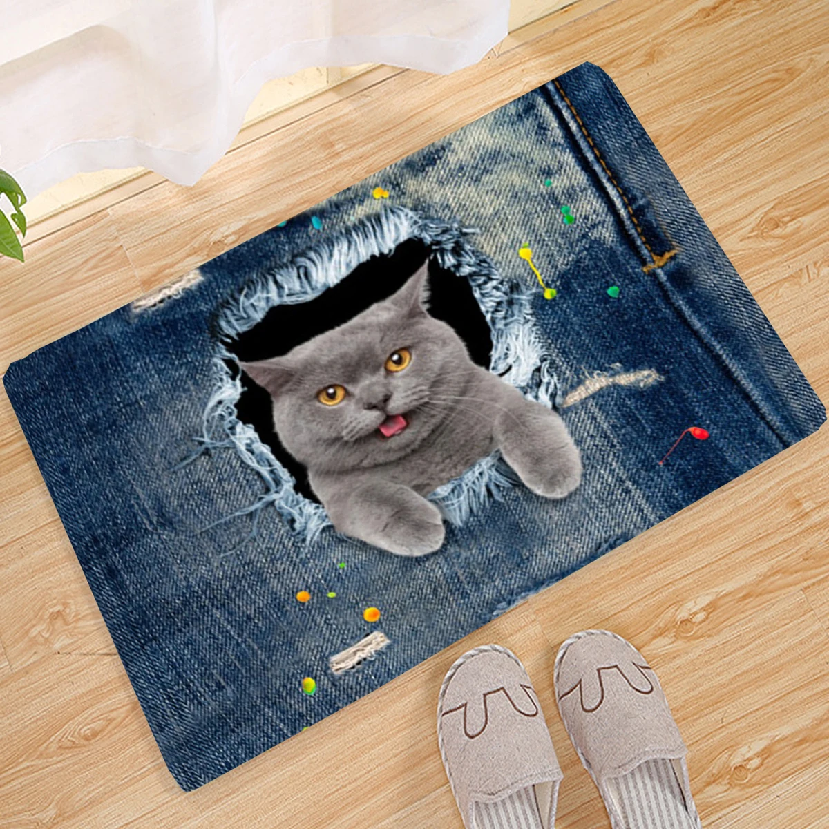 

British Shorthair Cat welcome Doormat 3D Decor Print Pet Carpet Soft Non-Slip Doormats for Bedroom Porch Modern style