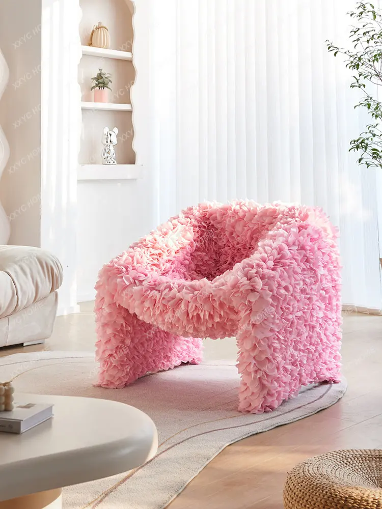 Pink Petal Chair Living Room Single Sofa Stool Small Cream Style Clothing Store Lazy Bedroom Villa Chair
Pink Petal Chair Living Room Single Sofa Stool Small Cream Style Clothing Store Lazy Bedroom Villa Chair