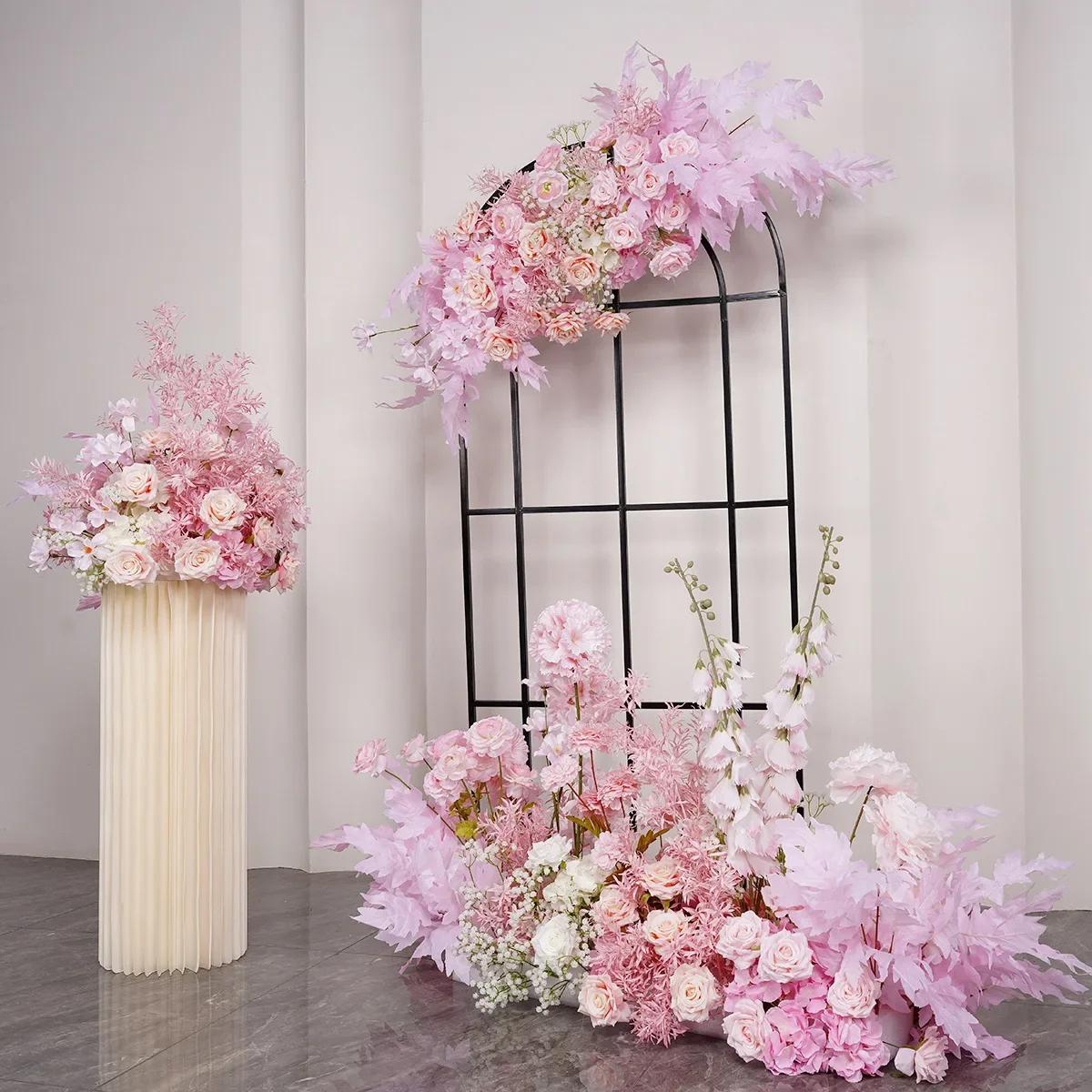 

Pink Baby Breath hydrangea Artificial Flower Row Wedding Decoration Table Centerpieces Floral Ball Party Props Window Display