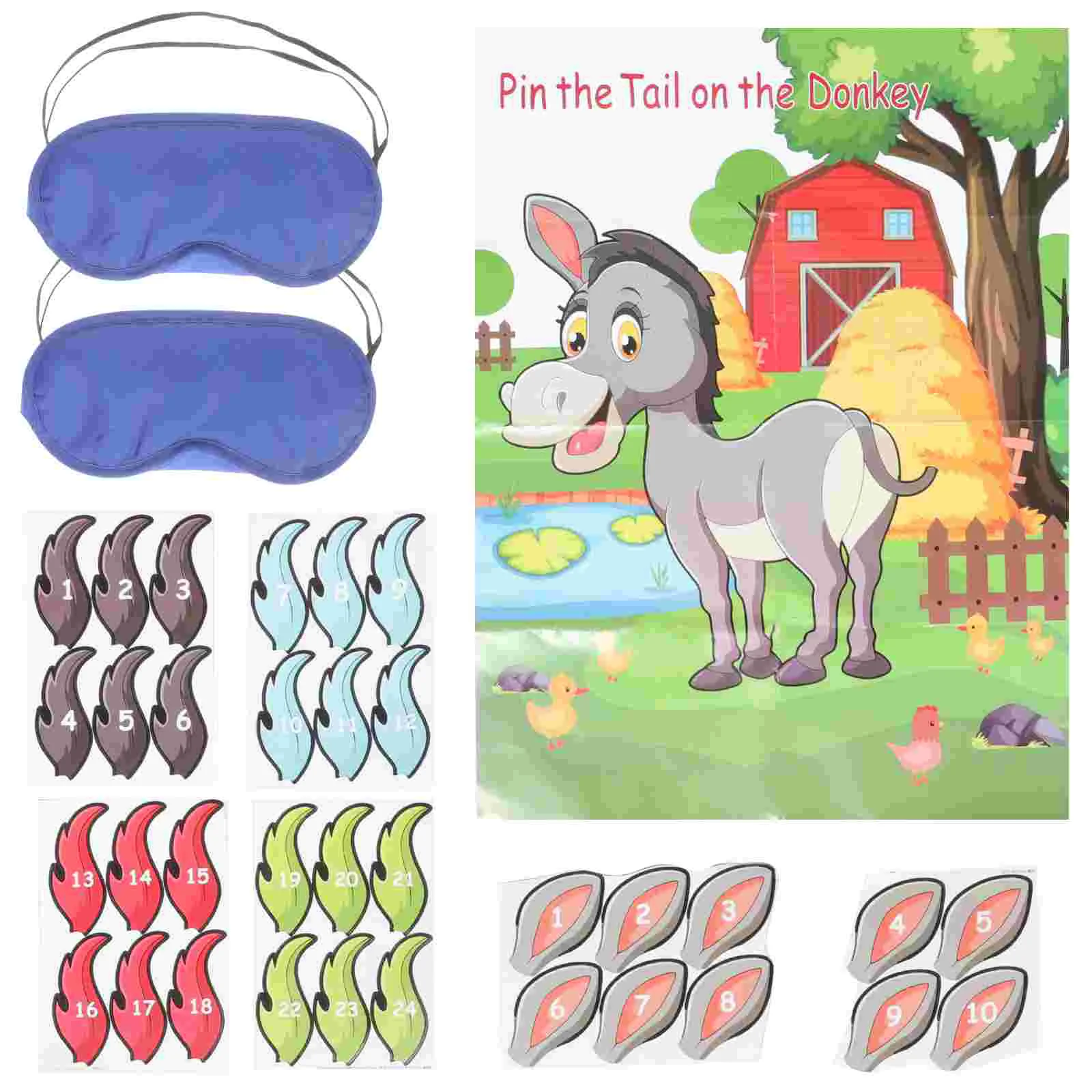 

Donkey Sticker for Kids Decor Game Supplies Themed Party Favors Room Wall Paper Removal Poster Decors Child