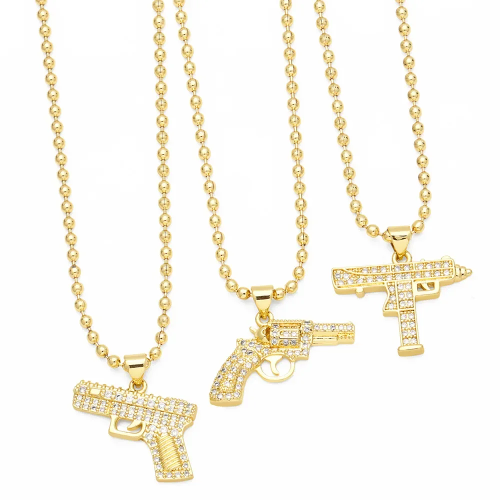 New ins punk hip hop small pistol necklace creative diamond-encrusted zircon machine gun pendant hipster men's accessories
New ins punk hip hop small pistol necklace creative diamond-encrusted zircon machine gun pendant hipster men's accessories