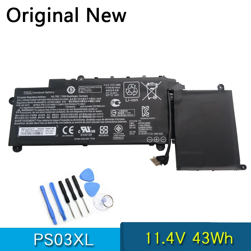 NEW Original Battery PS03XL For HP Pavilion X360 HSTNN-DB6R-1 787088-241 787520-005 11.4V 43Wh
NEW Original Battery PS03XL For HP Pavilion X360 HSTNN-DB6R-1 787088-241 787520-005 11.4V 43Wh