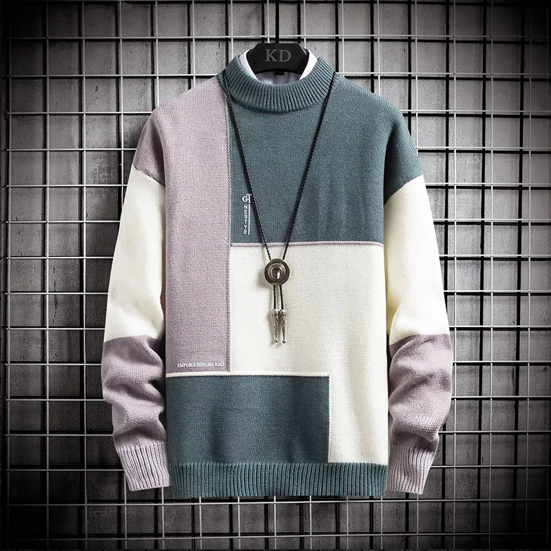Knit Round Autumn/winter Geometric Men s Personalized Sweater Slim Collar Pullover/new Casual Pullovers Sweaters Splicing
Knit Round Autumn/winter Geometric Men s Personalized Sweater Slim Collar Pullover/new Casual Pullovers Sweaters Splicing