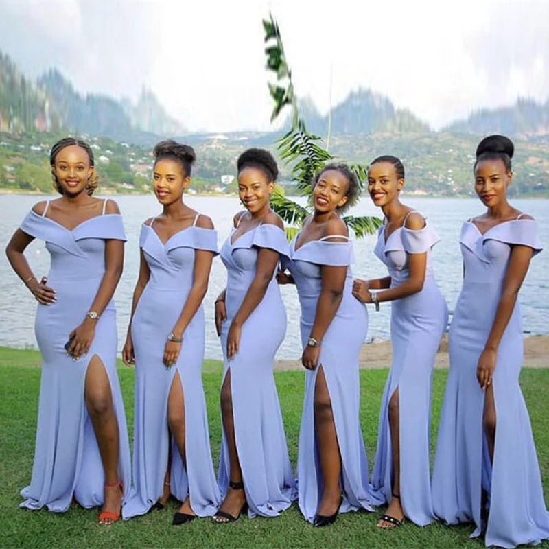 Simple Long African Bridesmaid Dresses Off Shoulder Mermaid Style Front Split Wedding Party Dresses 2023 New Maid Of Honor Dress
Simple Long African Bridesmaid Dresses Off Shoulder Mermaid Style Front Split Wedding Party Dresses 2023 New Maid Of Honor Dress