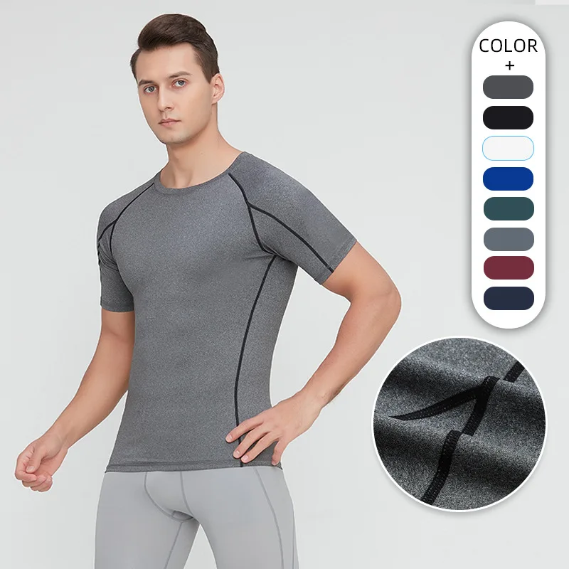 New Tight Short-sleeved T-shirt Marathon Summer Running Sports Elastic Quick-drying Training Clothe 
New Tight Short-sleeved T-shirt Marathon Summer Running Sports Elastic Quick-drying Training Clothe