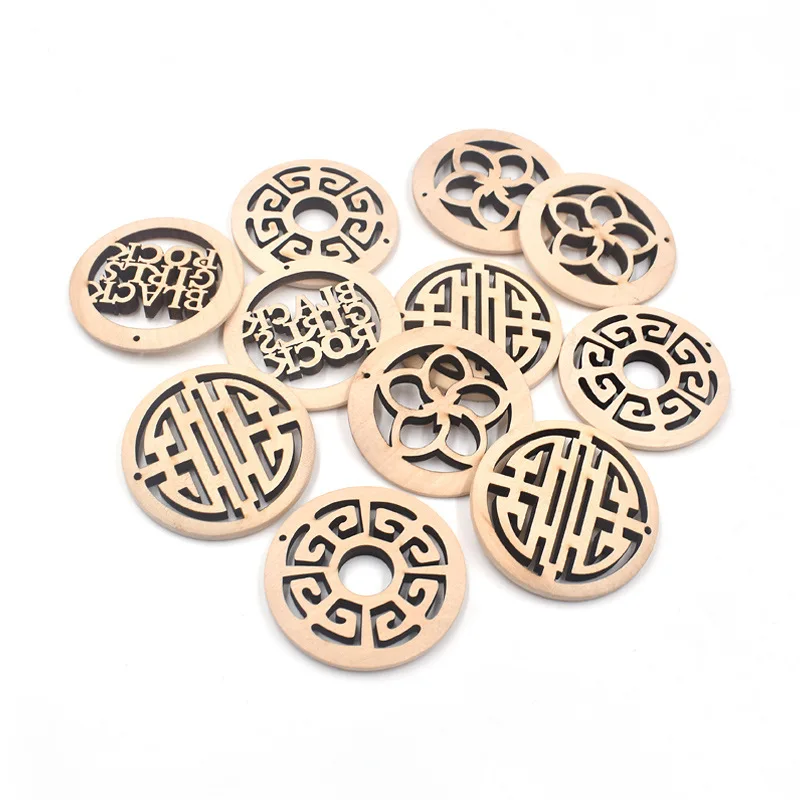 New DIY Wooden Bead Jewelry Accessories 50MM Hollow Decorative Pattern Log Color Creative Earrings Bracelet Necklace Material
New DIY Wooden Bead Jewelry Accessories 50MM Hollow Decorative Pattern Log Color Creative Earrings Bracelet Necklace Material