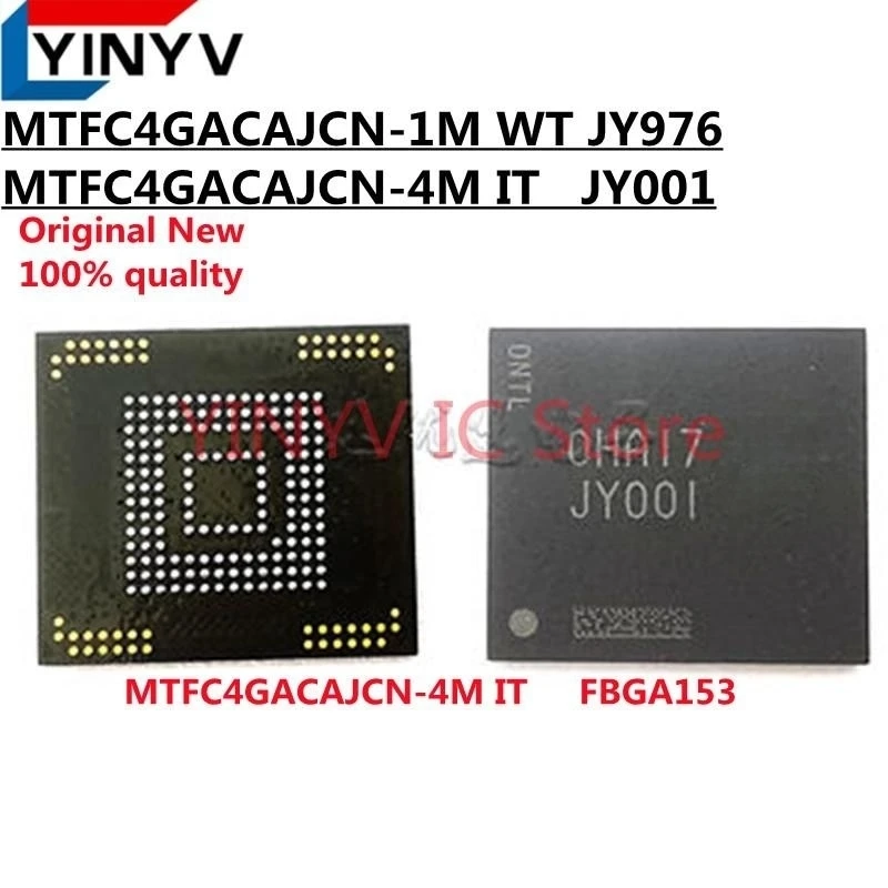 

5PCS MTFC4GACAJCN-1M WT JY976 MTFC4GACAJCN-1MWT MTFC4GACAJCN MTFC4GACAJCN-4M IT JY001 MTFC4GACAJCN-4MIT FBGA153 Chip 100% new