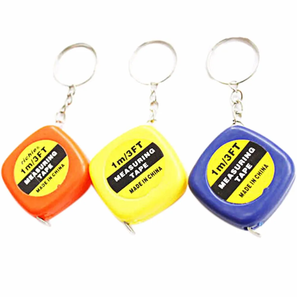 

1pc Children Height Ruler 1m/3ft Easy Retractable Measure Ruler Tape Mini Portable Pull Ruler Keychain Color Random