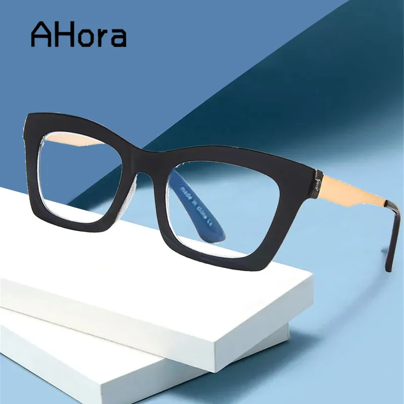 

Ahora New Fashion Anti Blue Light Reading Glasses Glasses Portable Classic Square Presbyopic Eyeglasses For Elderly Unisex