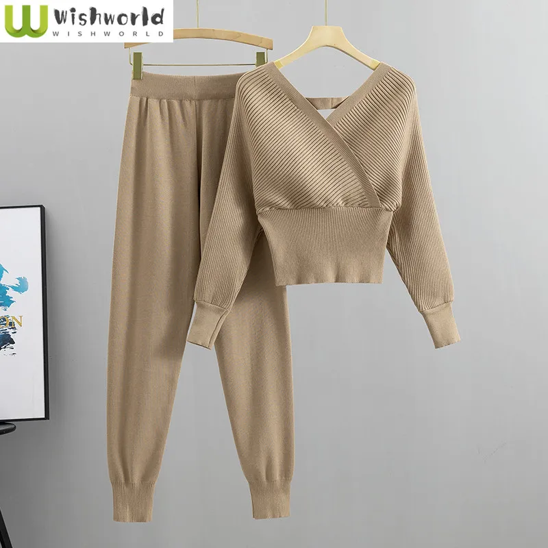 2023 Spring New Elegant Women's Pants Set Vintage Knitted Pullover Sweater Casual Sports Pants Two Piece Set Outfit Tracksuit
2023 Spring New Elegant Women's Pants Set Vintage Knitted Pullover Sweater Casual Sports Pants Two Piece Set Outfit Tracksuit