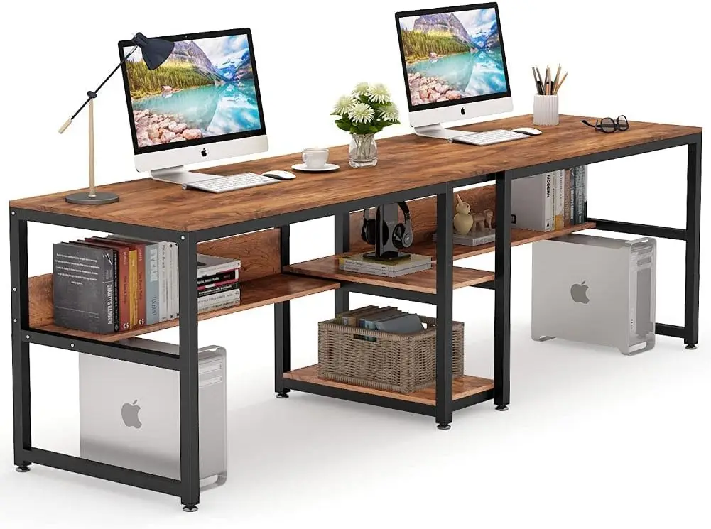 Tribesigns Two Person Desk with Bookshelf, 78.7 Computer Office Double Desk for Two Person, Rustic Writing Desk Workstation with
Tribesigns Two Person Desk with Bookshelf, 78.7 Computer Office Double Desk for Two Person, Rustic Writing Desk Workstation with