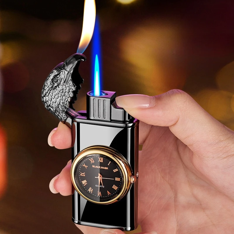 Quartz Dial Metal Outdoor Windproof Direct Flame Butane Gas Lighter Turbo Torch Cigar Lighter Flame Adjustable Men's Gift
Quartz Dial Metal Outdoor Windproof Direct Flame Butane Gas Lighter Turbo Torch Cigar Lighter Flame Adjustable Men's Gift