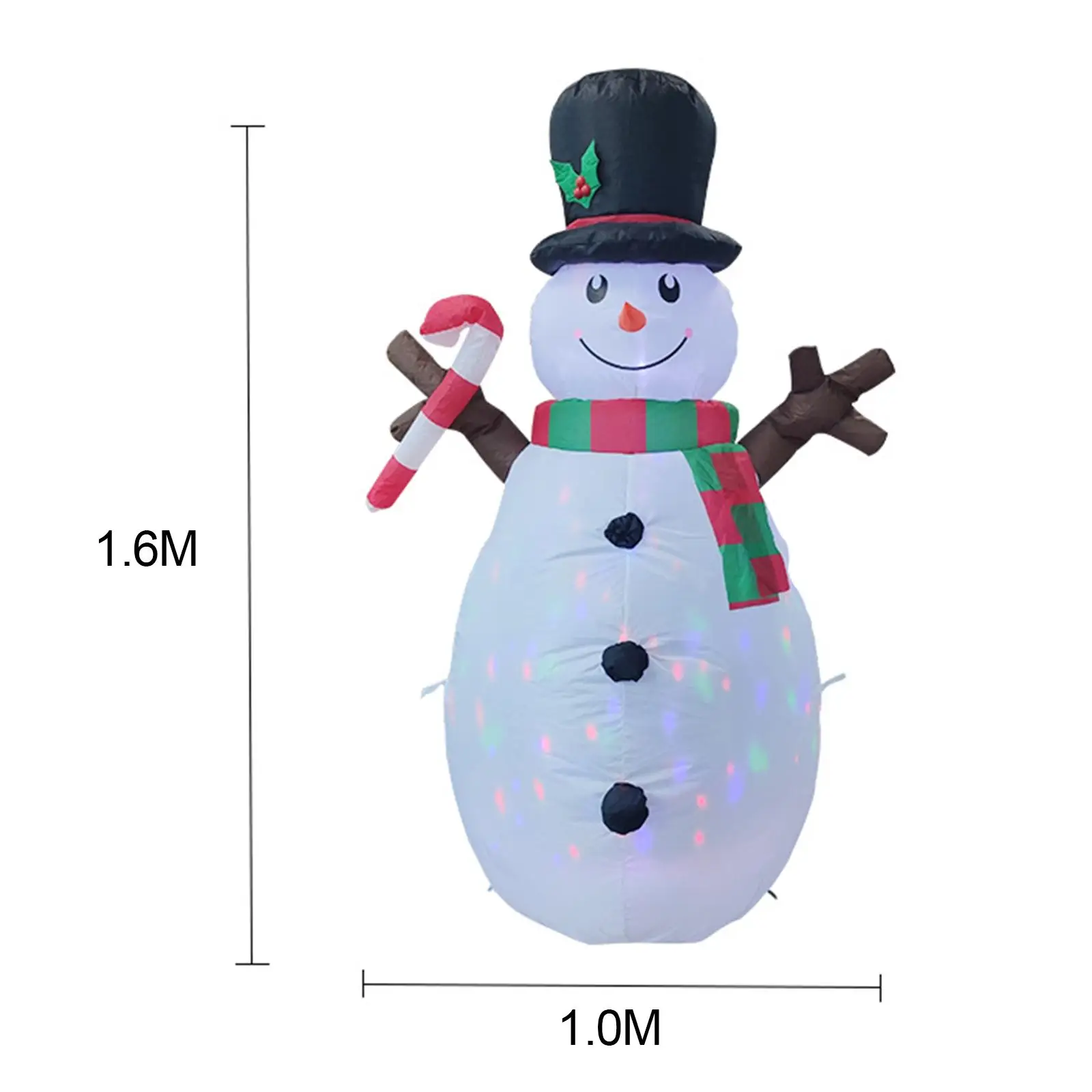 

Надувной снеговик, цветные вращающиеся огни, высота 1,6 м, надувной снеговик, рождественские надувные элементы для праздника, зимний газон, двор