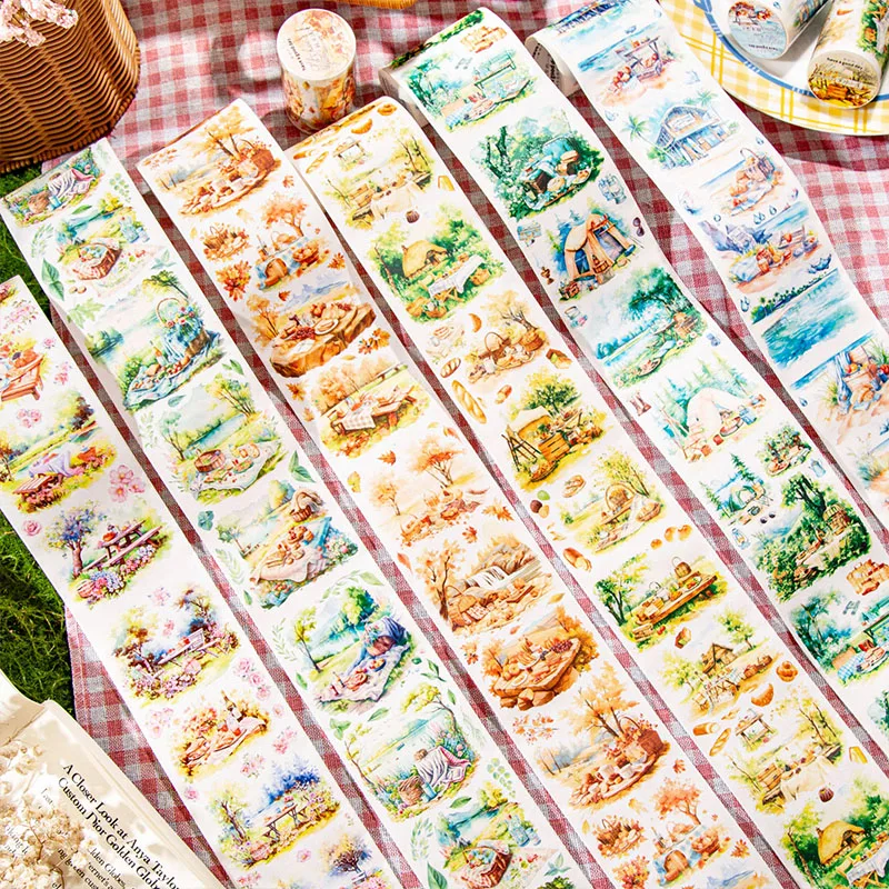 

6packs/LOT Let's have a picnic together series markers photo album decoration paper masking washi tape