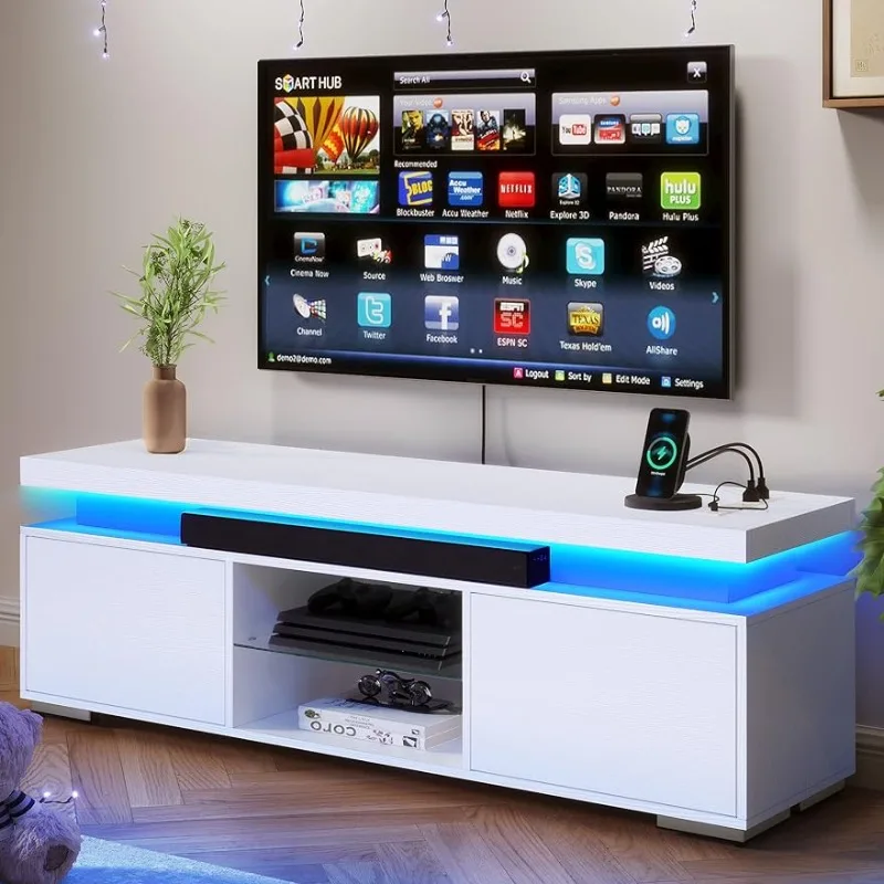 Entertainment Center with Power Outlets, Modern TV Stand for 55/60/65 inch, Entertainment Center Storage Cabinet TV Table.
Entertainment Center with Power Outlets, Modern TV Stand for 55/60/65 inch, Entertainment Center Storage Cabinet TV Table.