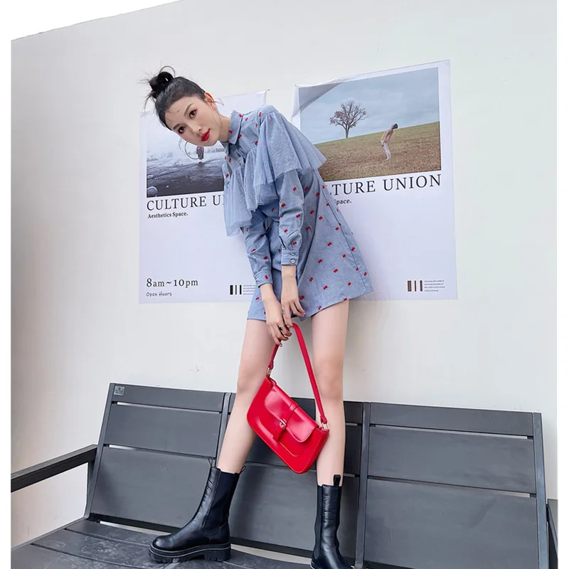 2023 Small Canglan Dress Women' Single Breasted Dress Long Sleeve Fashion Polo Collar Self-cultivation A-line Short Skirt Dress
2023 Small Canglan Dress Women' Single Breasted Dress Long Sleeve Fashion Polo Collar Self-cultivation A-line Short Skirt Dress