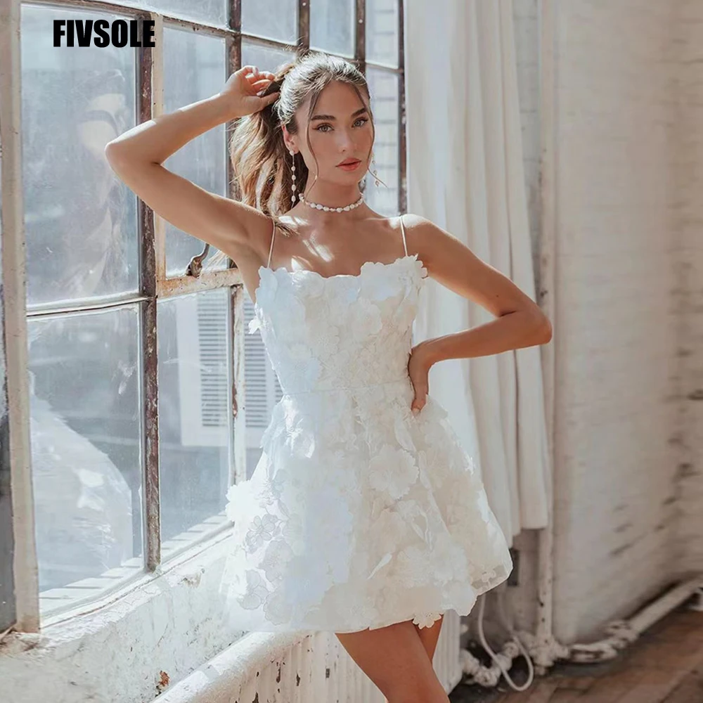 Fivsole Short Tulle Wedding Dress suknia ślubna Charming Flowers Back Lace-up Straps Formal Bridal Growns vestido de noiva 2024
Fivsole Short Tulle Wedding Dress suknia ślubna Charming Flowers Back Lace-up Straps Formal Bridal Growns vestido de noiva 2024