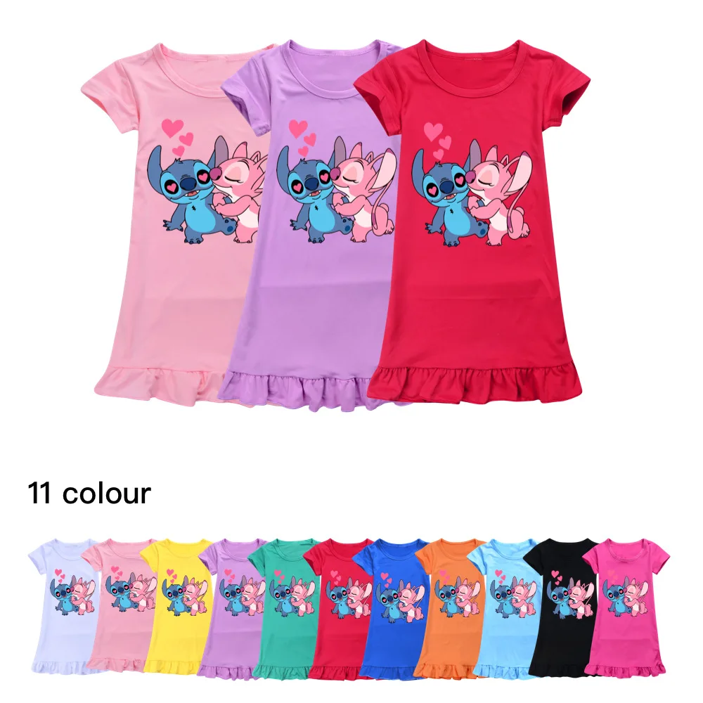 New Kids Girls Summer Dresses Tshirt Cartoon Stitch Casual Dress Children Short Sleeve Clothes Cotton Baby Toddler Home Pajamas
New Kids Girls Summer Dresses Tshirt Cartoon Stitch Casual Dress Children Short Sleeve Clothes Cotton Baby Toddler Home Pajamas