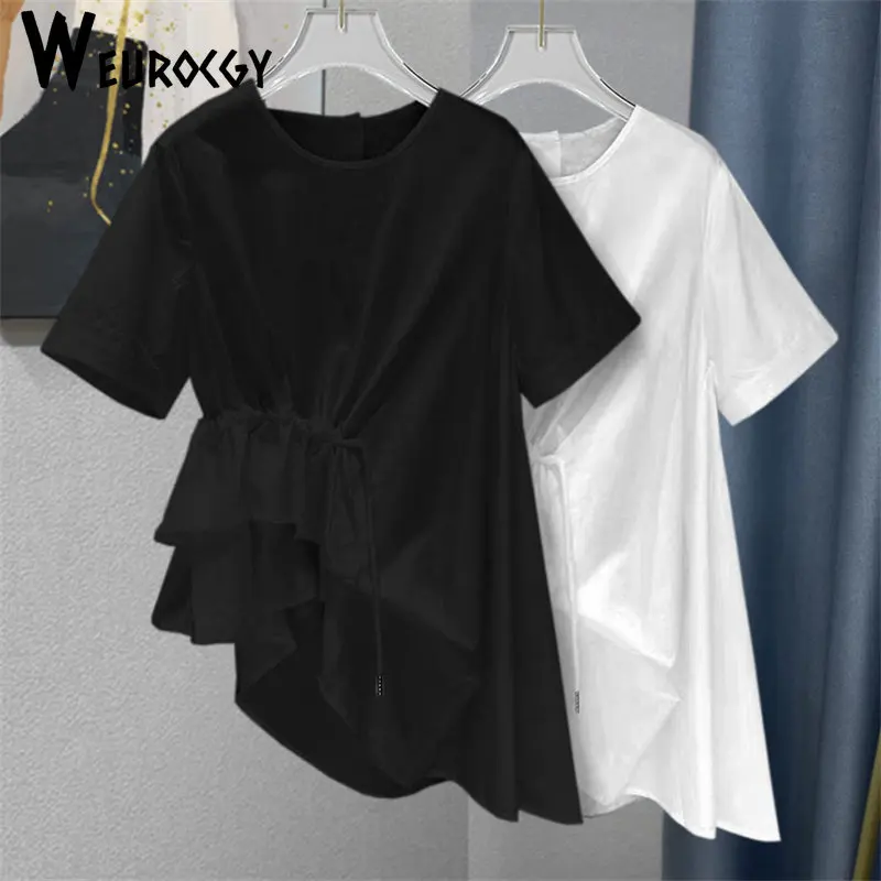 Summer Casual Slim Go Well With Everyting Pullover Hypotenuse Irregular Women Shirt Short Sleeve Reduce The Waist Commuter Wind
Summer Casual Slim Go Well With Everyting Pullover Hypotenuse Irregular Women Shirt Short Sleeve Reduce The Waist Commuter Wind