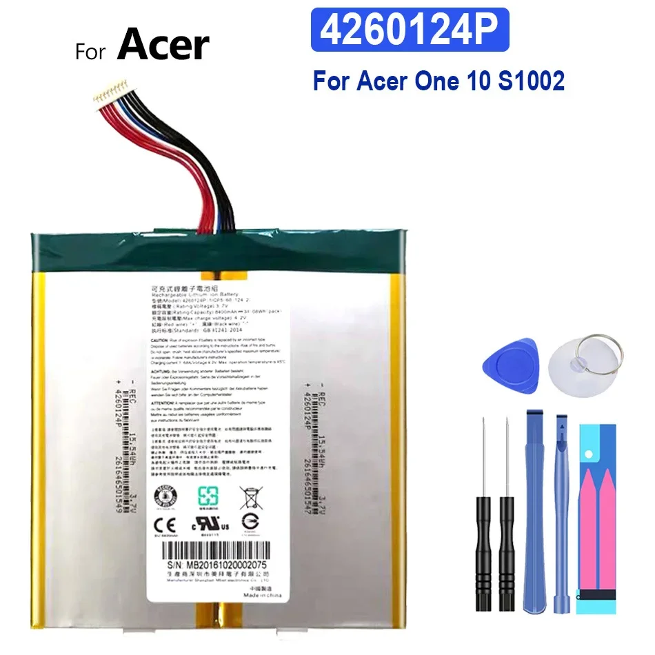 4260124P Rechargeable 8400mAh High Capacity Replacement Spare Tablet Battery For Acer One 10 S1002 One10 S1002 Batteries
4260124P Rechargeable 8400mAh High Capacity Replacement Spare Tablet Battery For Acer One 10 S1002 One10 S1002 Batteries