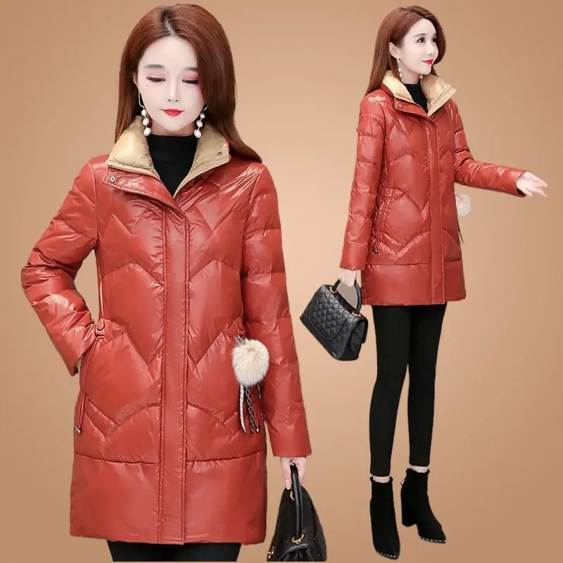 

Толстая стеганая куртка на осень и зиму, теплая куртка с длинным рукавом, парки, женские топы с хлопковой подкладкой для женщин среднего возраста, пальто из хлопка для матери W63