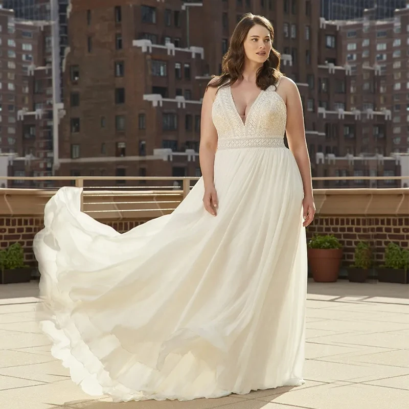 Graceful V-Neck Wedding Dresses Elegant Off Shoulder Bridal Gowns Plus Size For Women A-Line Floor-Length Vestidos De Novia
Graceful V-Neck Wedding Dresses Elegant Off Shoulder Bridal Gowns Plus Size For Women A-Line Floor-Length Vestidos De Novia