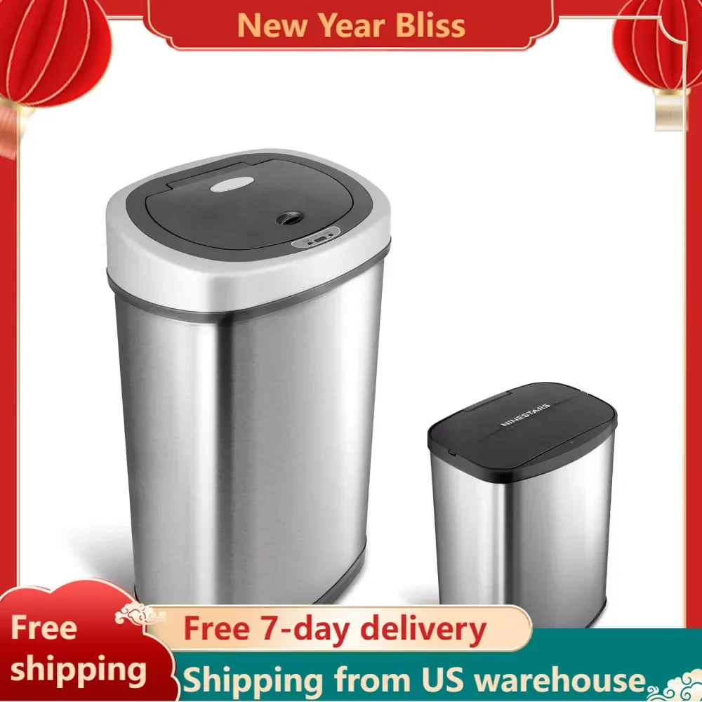 13.2 Gal Motion Sensor Trash Can Combo Bucket Garbage Cans Fingerprint-Resistant Stainless Steel Free Shipping Bathroom Bin Home
13.2 Gal Motion Sensor Trash Can Combo Bucket Garbage Cans Fingerprint-Resistant Stainless Steel Free Shipping Bathroom Bin Home
