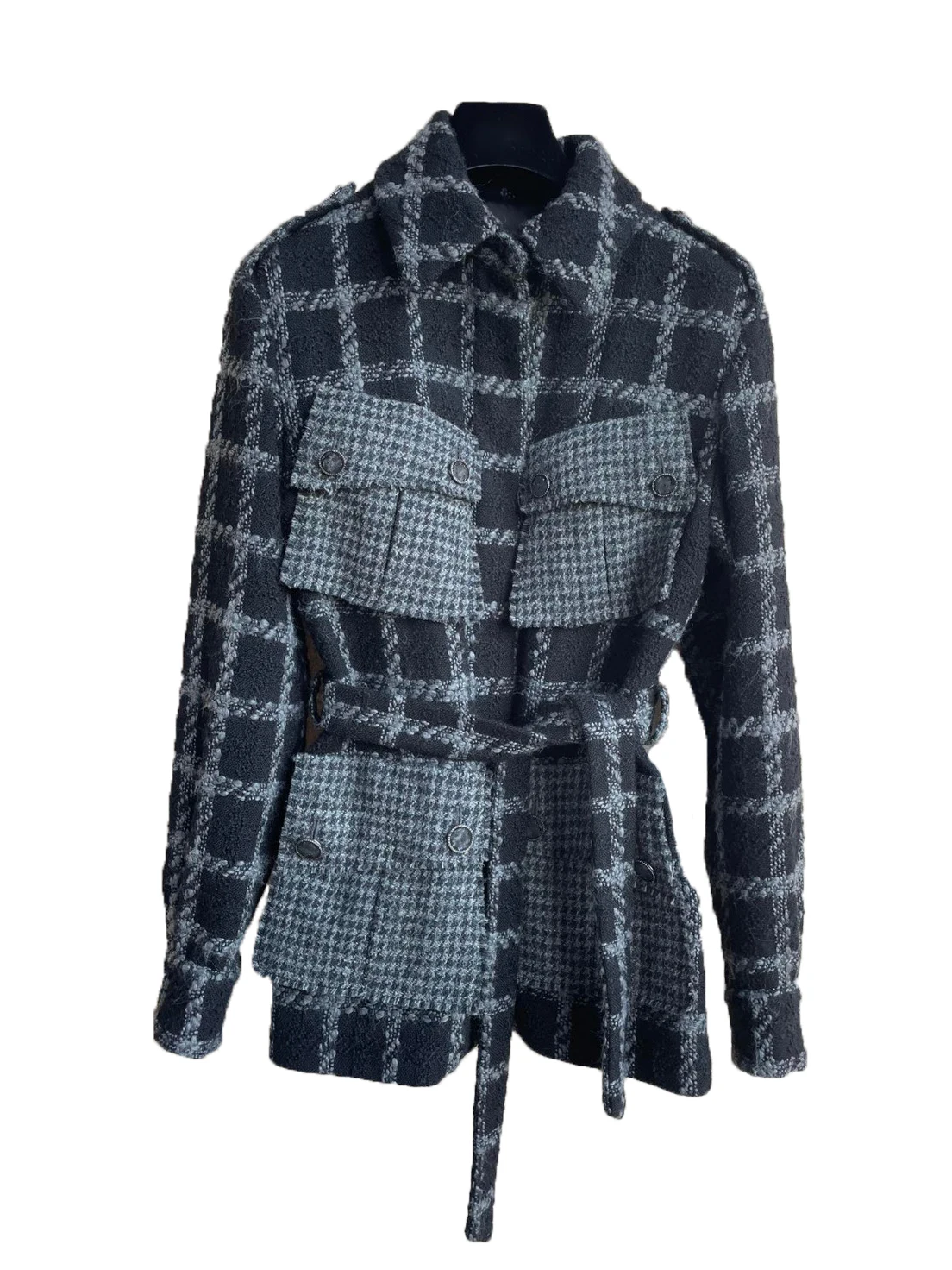 

Plaid jacket fashionable personality handsome comfortable and versatile 2024 fall and winter new 1122