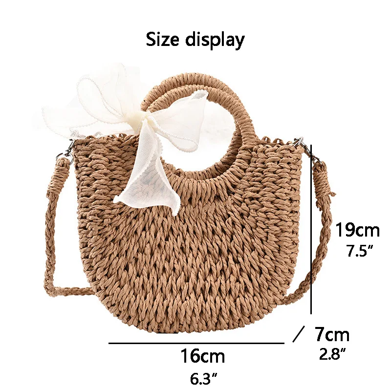 Sac à main paille et noeud en soie Sac à main paille et noeud en soie