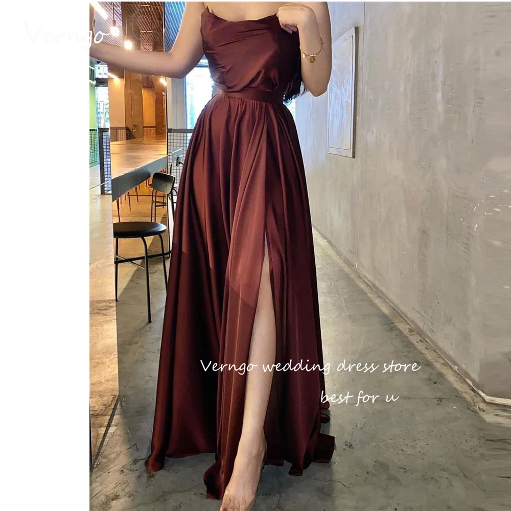 Verngo Dark Red Silk Evening Dresses Saudi Arabic Lady Party Dress Strapless Split Prom Gowns Formal Occasion Simple Long Dress
Verngo Dark Red Silk Evening Dresses Saudi Arabic Lady Party Dress Strapless Split Prom Gowns Formal Occasion Simple Long Dress