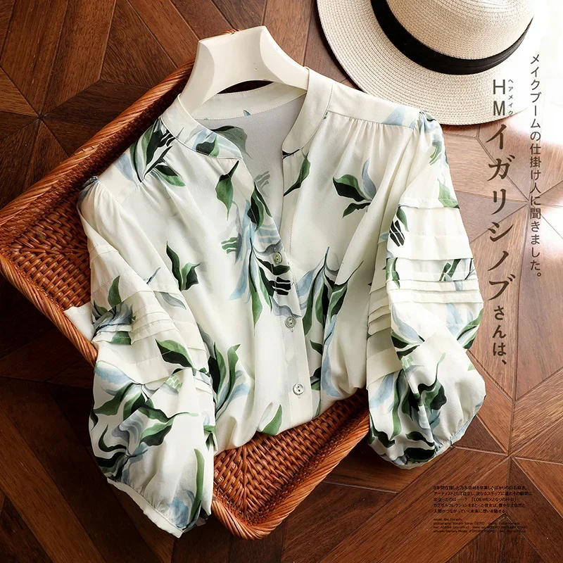 Шифоновая женская рубашка с рукавом 3/4, Новое поступление, летняя модная блузка в южнокорейском стиле с принтом на воротнике, Свободный Топ
Шифоновая женская рубашка с рукавом 3/4, Новое поступление, летняя модная блузка в южнокорейском стиле с принтом на воротнике, Свободный Топ