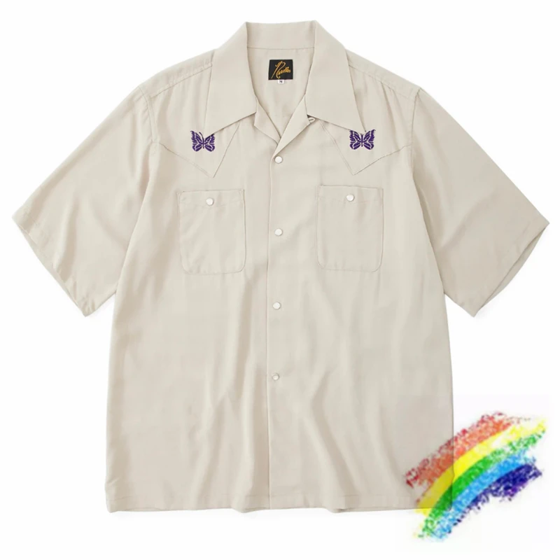 Apricot Needles AWGE Shirts Men Women 1:1 Best Quality Cowboy Embroidered Butterfly Pocket Shirt Tops Tee
Apricot Needles AWGE Shirts Men Women 1:1 Best Quality Cowboy Embroidered Butterfly Pocket Shirt Tops Tee