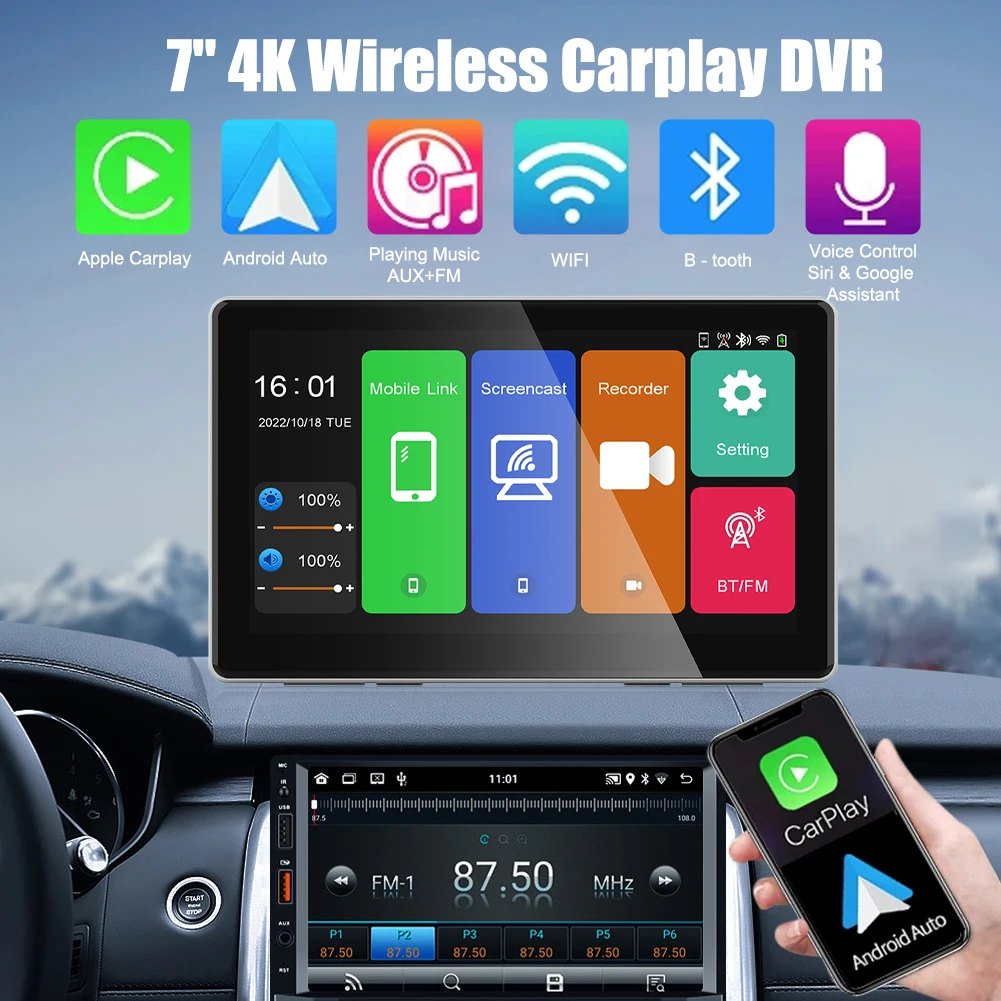 Car DVR Rearview Dash Camera Wifi Wireless Carplay Android Auto 4K DVR GPS Navigation Video Recorder Dashboard Driving Recorder
Car DVR Rearview Dash Camera Wifi Wireless Carplay Android Auto 4K DVR GPS Navigation Video Recorder Dashboard Driving Recorder
