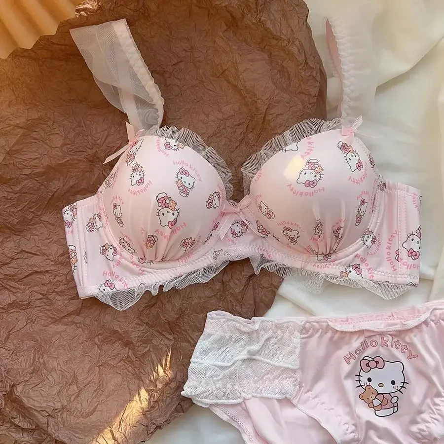 Sanrio Bra Set Hello Kitty Kawaii Sweet Underwear Panties Bra Set Push-Up Bra Comic Underwear Sexy Pure Desire Bra Girl Gift
Sanrio Bra Set Hello Kitty Kawaii Sweet Underwear Panties Bra Set Push-Up Bra Comic Underwear Sexy Pure Desire Bra Girl Gift
