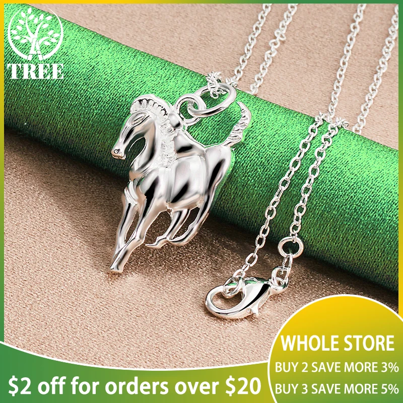 

ALITREE 925 Sterling Silver Horse Pendant Necklace For Women necklaces Fashion Party Wedding Charm Jewelry Birthday Gifts Choker