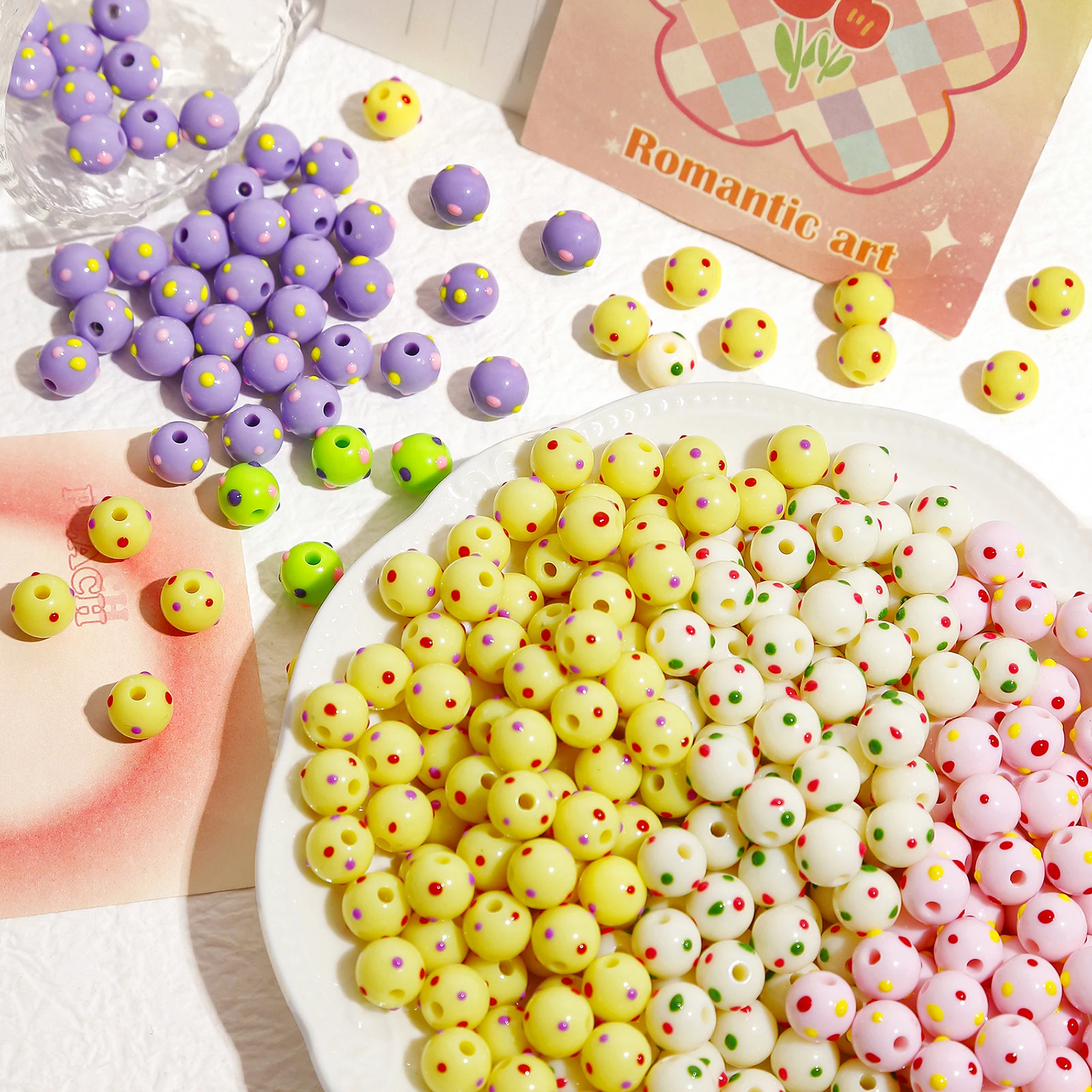 10mm hand drawn Japanese candy color dot acrylic beads beads DIY handmade necklace bracelet material accessories
10mm hand drawn Japanese candy color dot acrylic beads beads DIY handmade necklace bracelet material accessories
