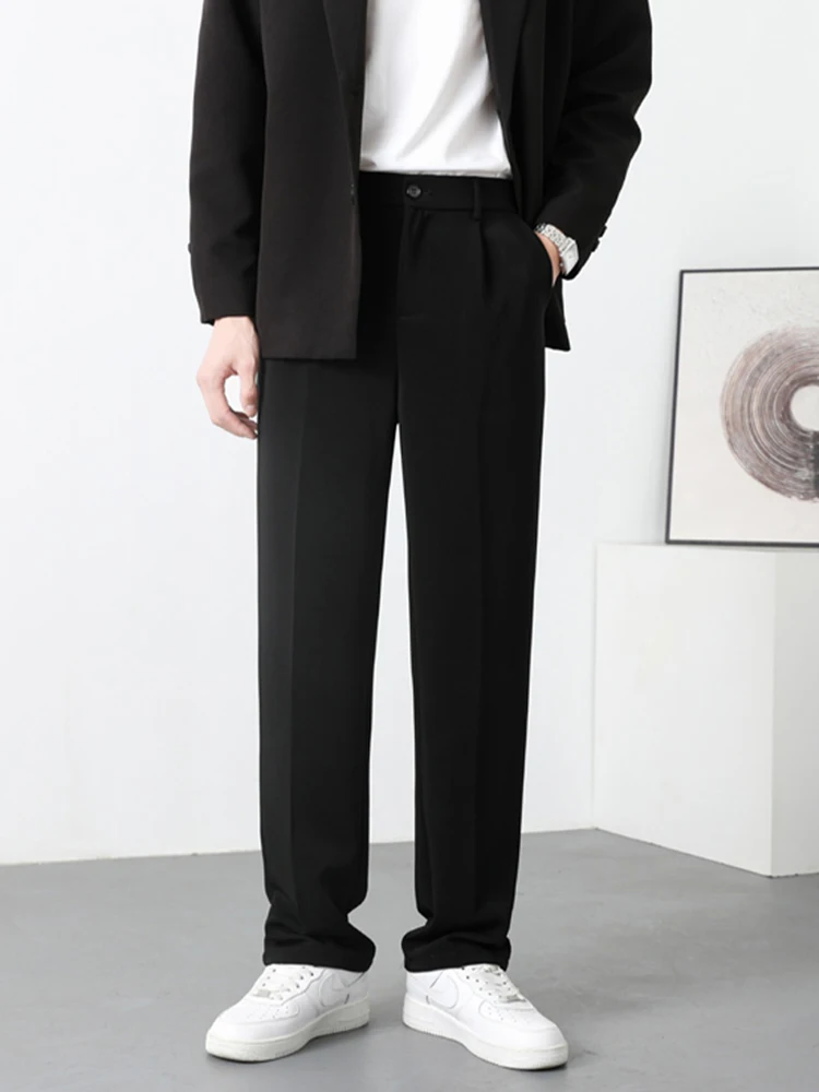 Summer Men Straight Casual Pants 2023 New Korean Fashion Suit Pant Semi-Wide Banded Waist Slacks Male Baggy Long Trousers
Summer Men Straight Casual Pants 2023 New Korean Fashion Suit Pant Semi-Wide Banded Waist Slacks Male Baggy Long Trousers