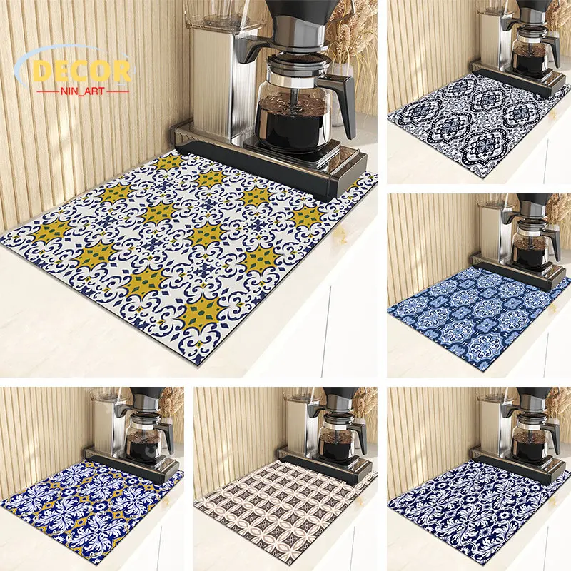 Geometric Pattern Printing Drain Pad Kitchen Waterproof Pads Super Absorbent Dish Drying Mat Diatom Mud Tableware Draining Mats
Geometric Pattern Printing Drain Pad Kitchen Waterproof Pads Super Absorbent Dish Drying Mat Diatom Mud Tableware Draining Mats