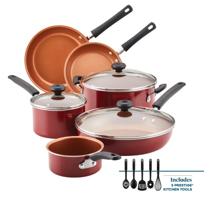 Farberware Easy Clean Pro Алюминиевая антипригарная посуда набор кастрюль и сковородок, 14 шт., красный
Farberware Easy Clean Pro Алюминиевая антипригарная посуда набор кастрюль и сковородок, 14 шт., красный